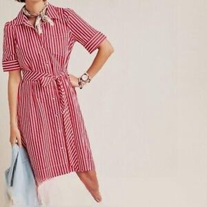 Maeve by Anthropologie NWT Red Striped Dress- Size Medium